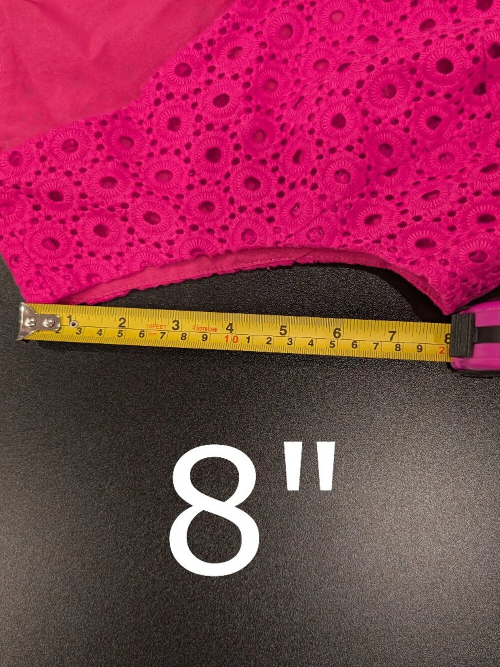 Halogen Hot Pink Eyelet Fit and Flare Casual Dress - Picture 5 of 7